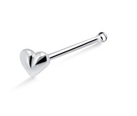 Mini Heart Silver Bone Nose Stud NSKD-835